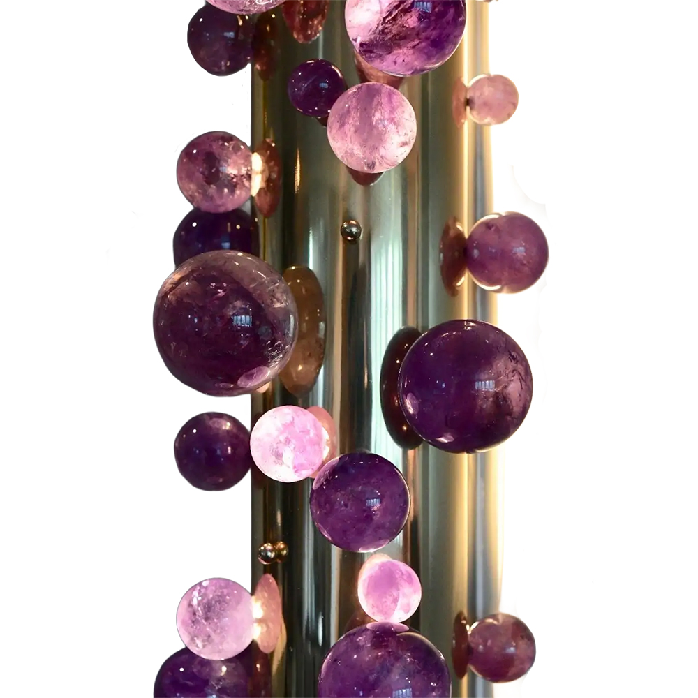 Современное Бра лиловые шарики Bubble Rock Crystal Wall Lamp