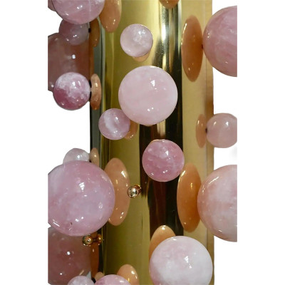 Современное Бра розовое стекло Bubble Rock Crystal Wall Lamp
