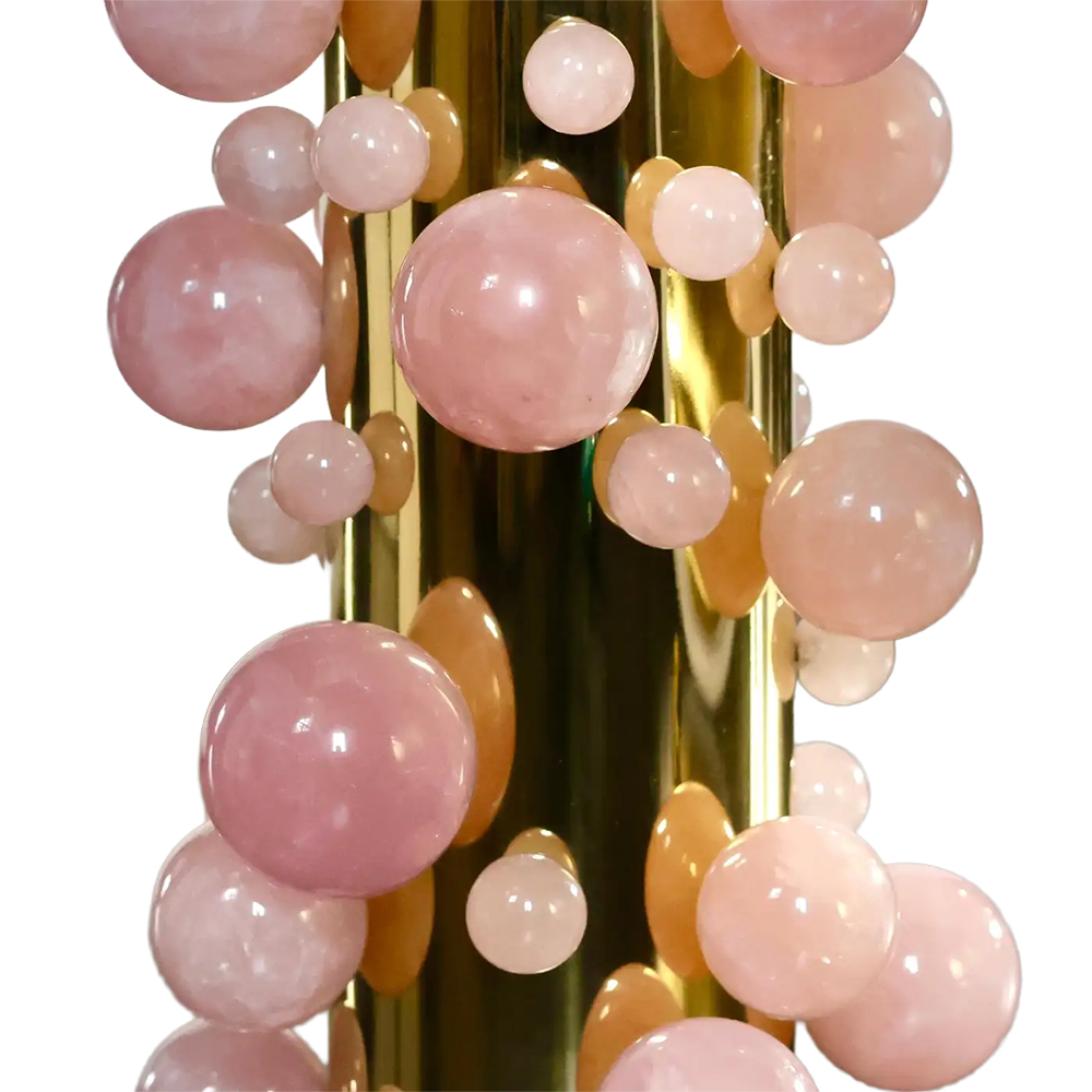 Лампа прикроватная Bubble Rock Crystal Table Lamps Розовое стекло