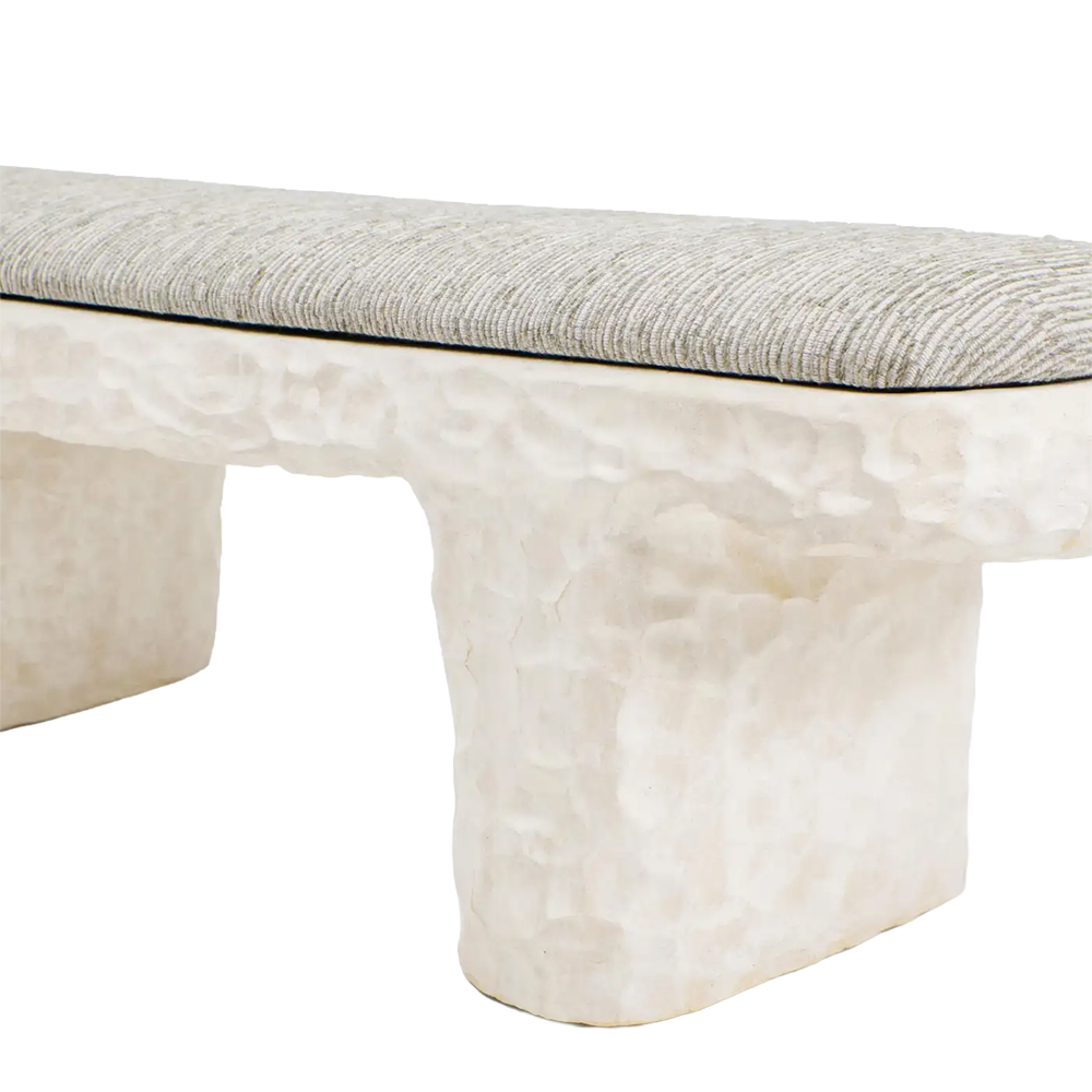 Банкетка современной  бионической формы Japandi Textured Bench