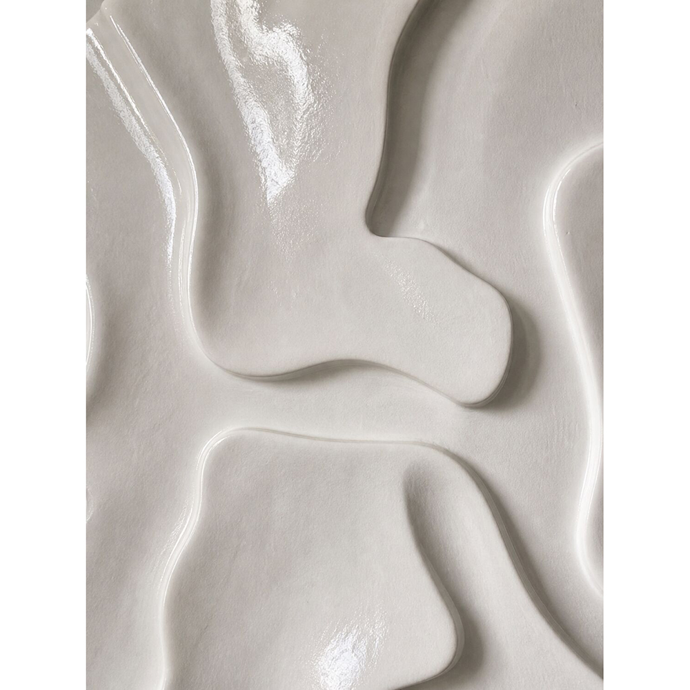 Белое Панно 3д на стену в стиле Ваби-саби White Natural Disc