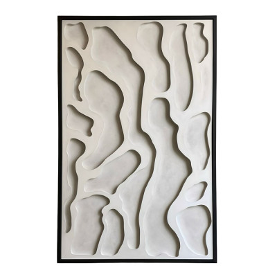 Панно 3д на стену в стиле Ваби-саби White Texture Wall Sculpture