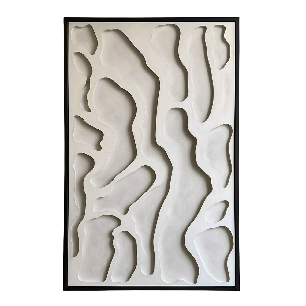 Панно 3д на стену в стиле Ваби-саби White Texture Wall Sculpture