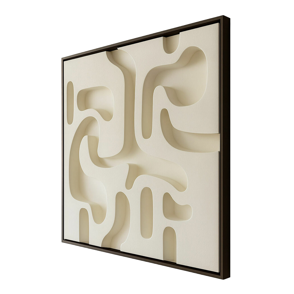 Объемное Панно на стену в Бионическом стиле White Volume Texture Wall Sculpture II