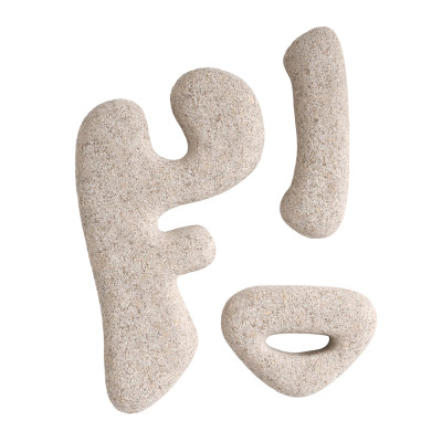 Панно 3д на стену в стиле Ваби-саби Stone Letters Wall Sculpture