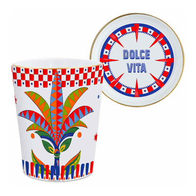 Стакан DOLCE VITA "PALM" с крышкой/блюдцем