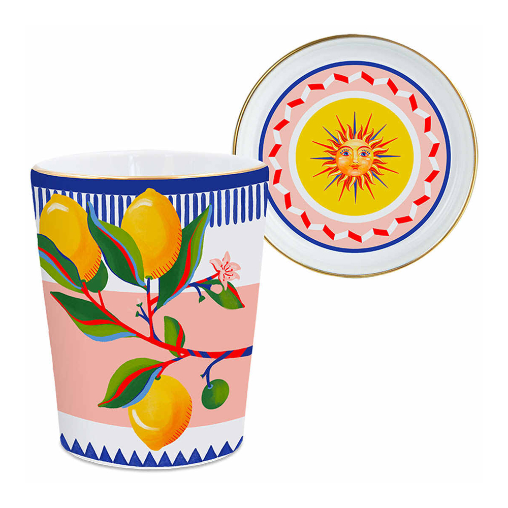 Стакан DOLCE VITA"LEMON" с крышкой/блюдцем