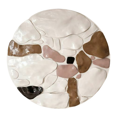 Cовременное объемное 3d панно Джапанди Beige Round