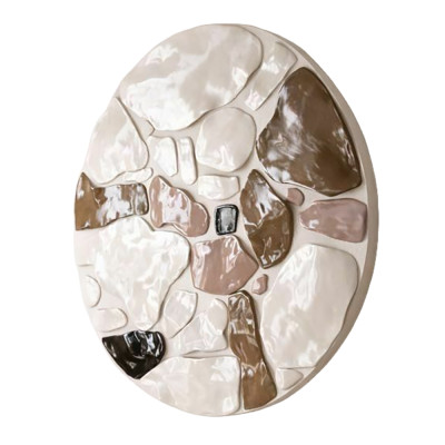 Cовременное объемное 3d панно Джапанди Beige Round