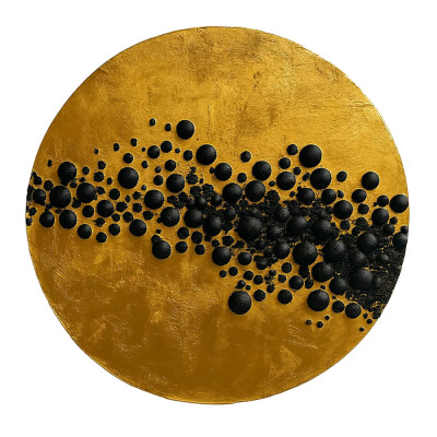 Cовременное объемное 3d панно Джапанди Black Bubbles