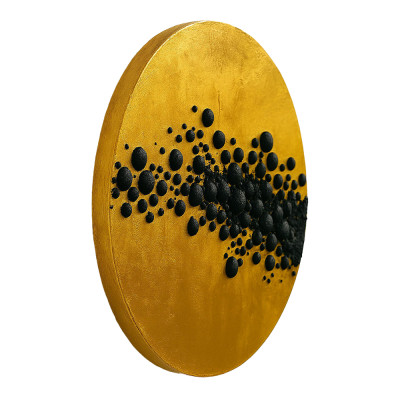 Cовременное объемное 3d панно Джапанди Black Bubbles