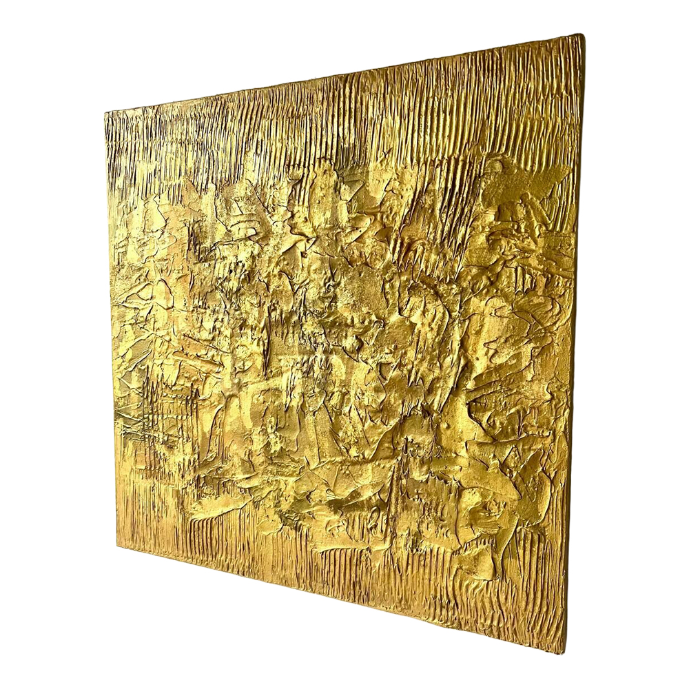 Cовременное объемное 3d панно Джапанди Golden Abstract