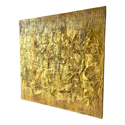 Cовременное объемное 3d панно Джапанди Golden Abstract
