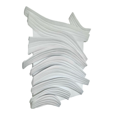 Cовременное объемное 3d панно Джапанди White Wave
