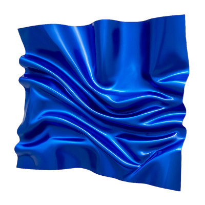 Cовременное объемное 3d панно Джапанди Blue Silk Folds