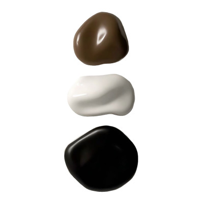 Cовременное объемное 3d панно из 3 частей Джапанди Three stones