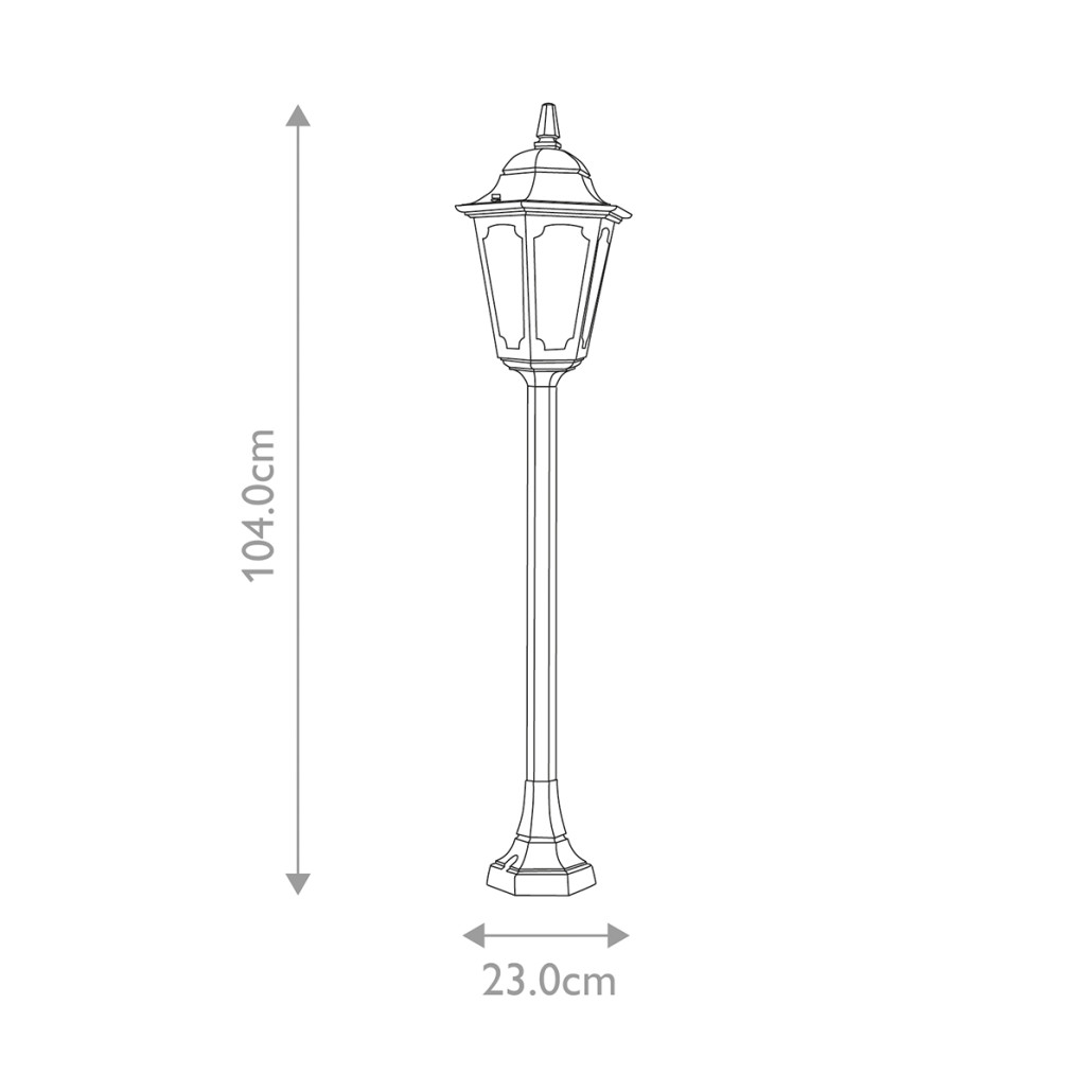 Фонарный столб черного цвета с шестигранным плафоном Elstead Lighting