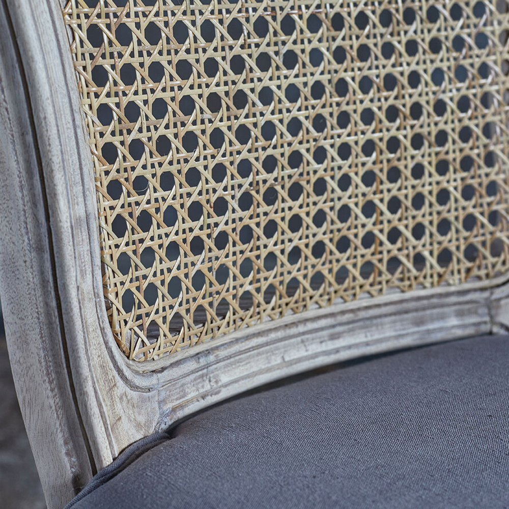 Стул мягкий с обивкой из хлопка в стиле прованс Gray Provence Chair
