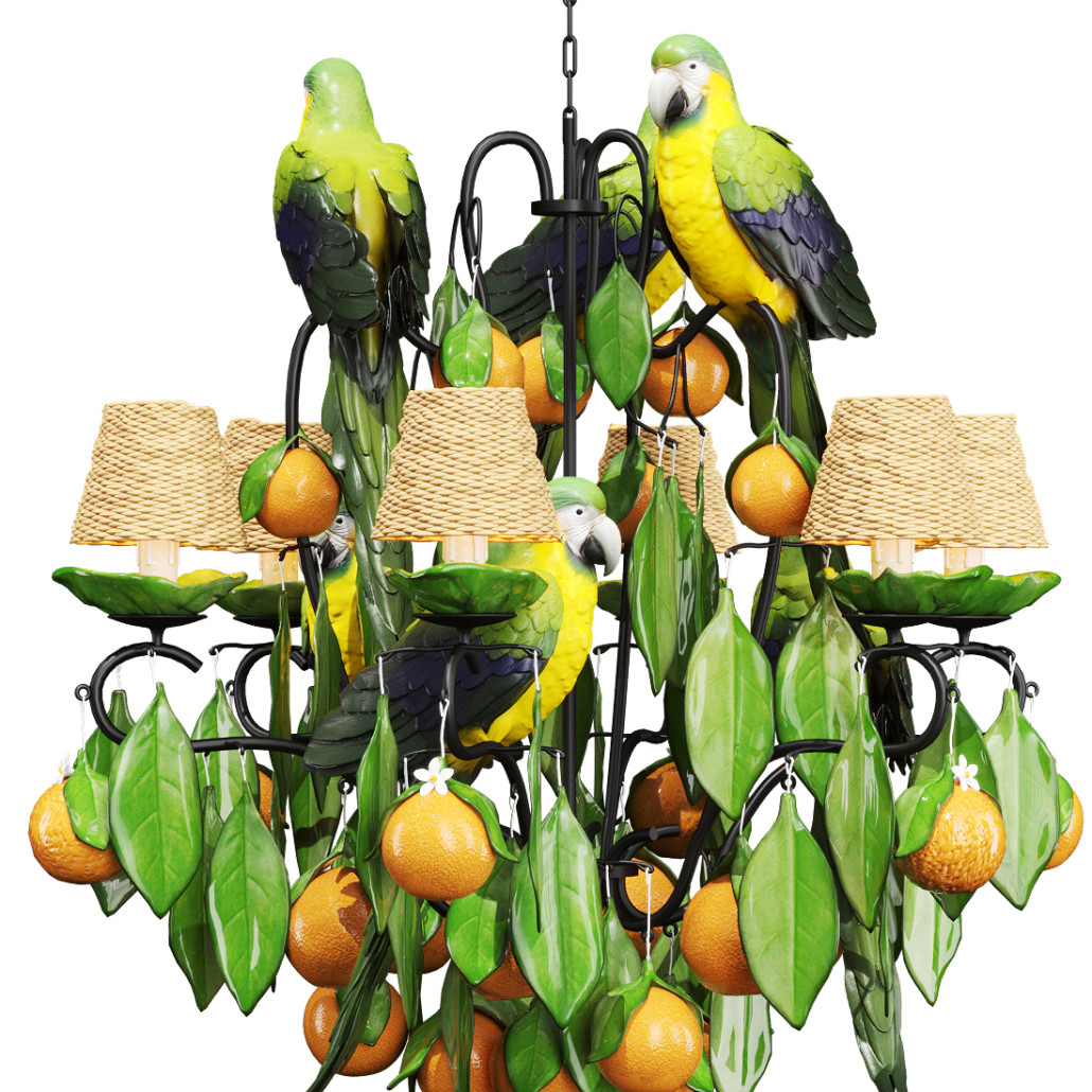 Люстра Panama Tangerines Chandelier Parrot с попугаями