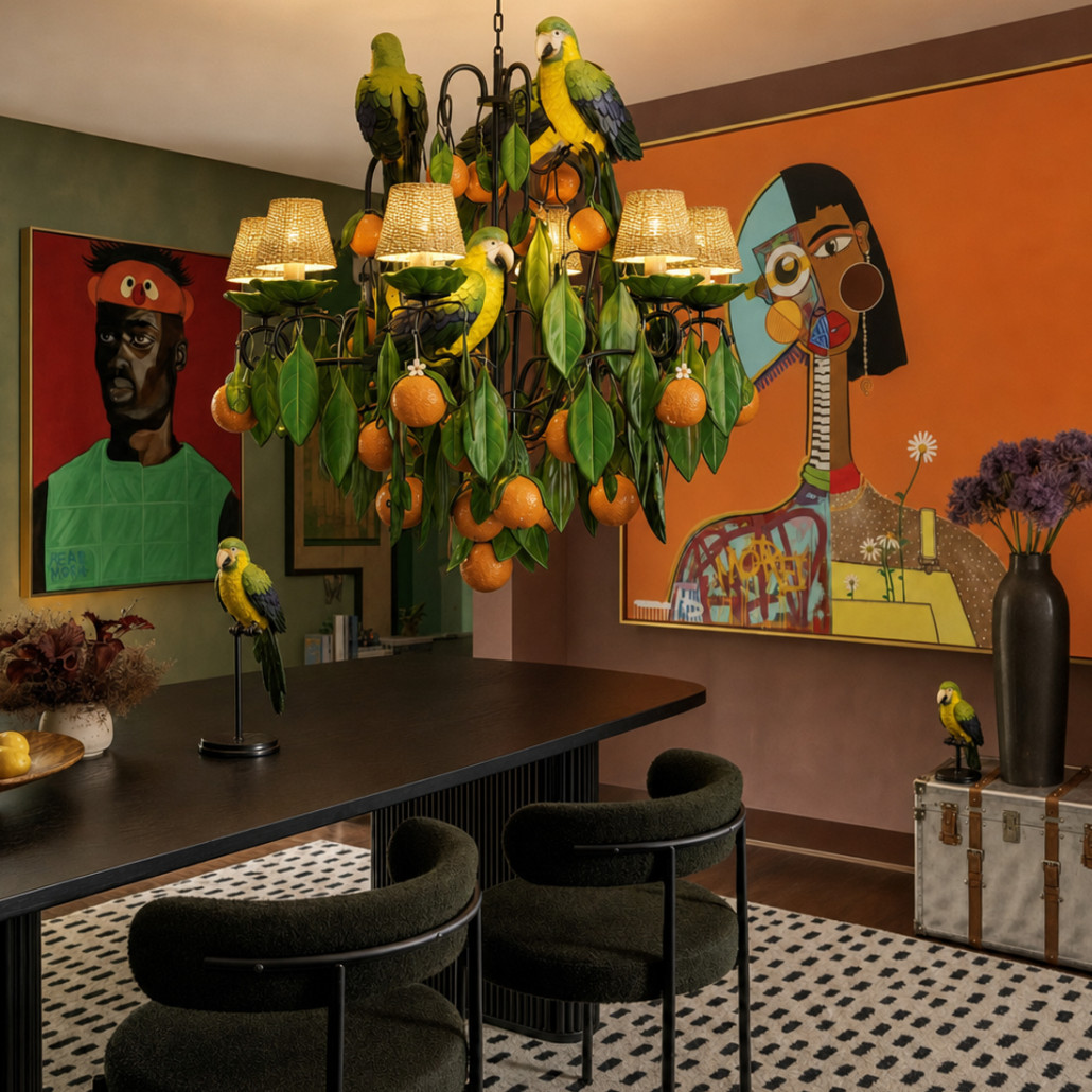 Люстра Panama Tangerines Chandelier  Parrot с попугаями