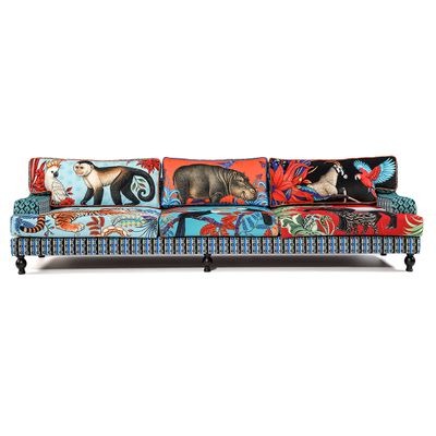 Tanzania Limited Edition Hippo Sofa Большой диван с тропическим принтом