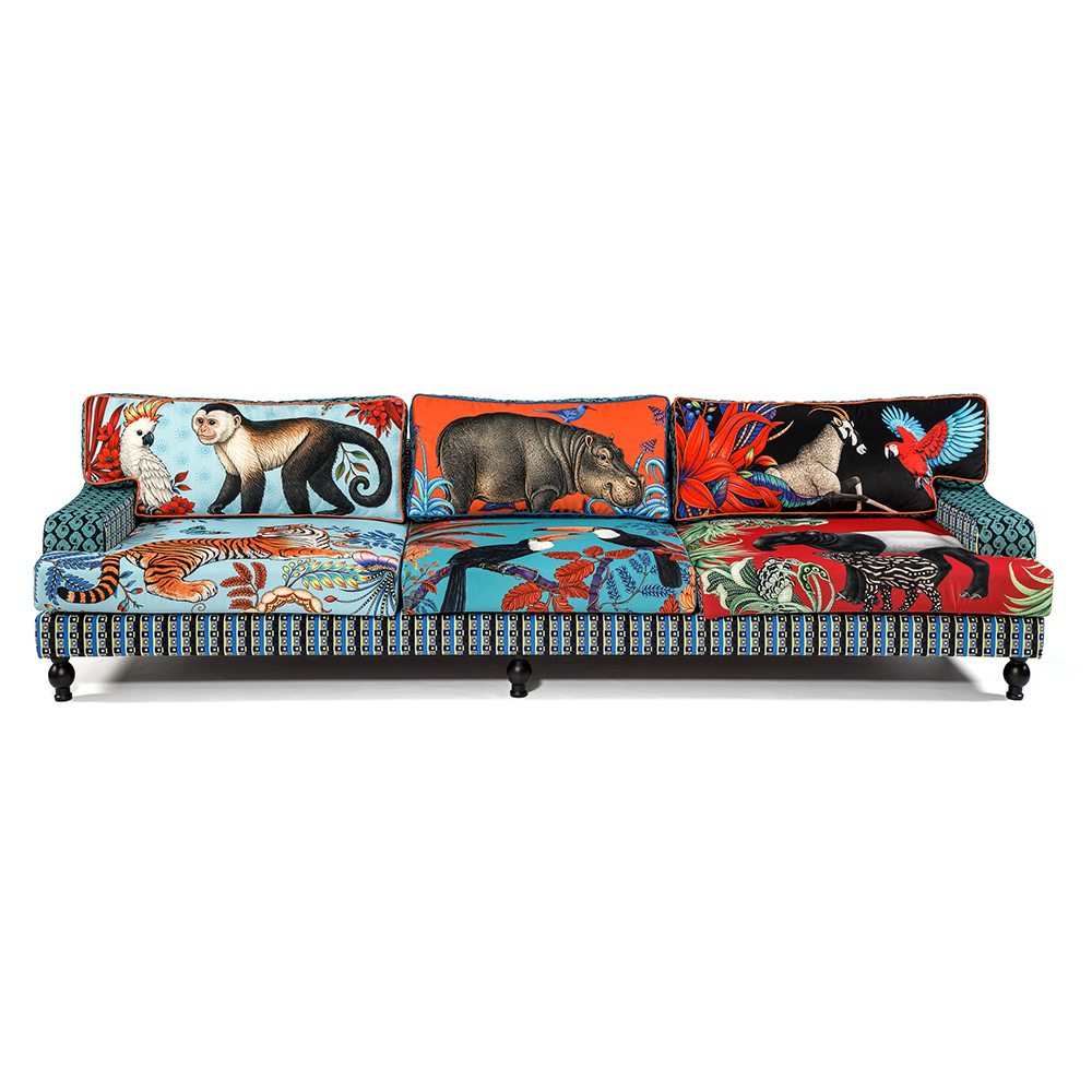Tanzania Limited Edition Hippo Sofa Большой диван с тропическим принтом