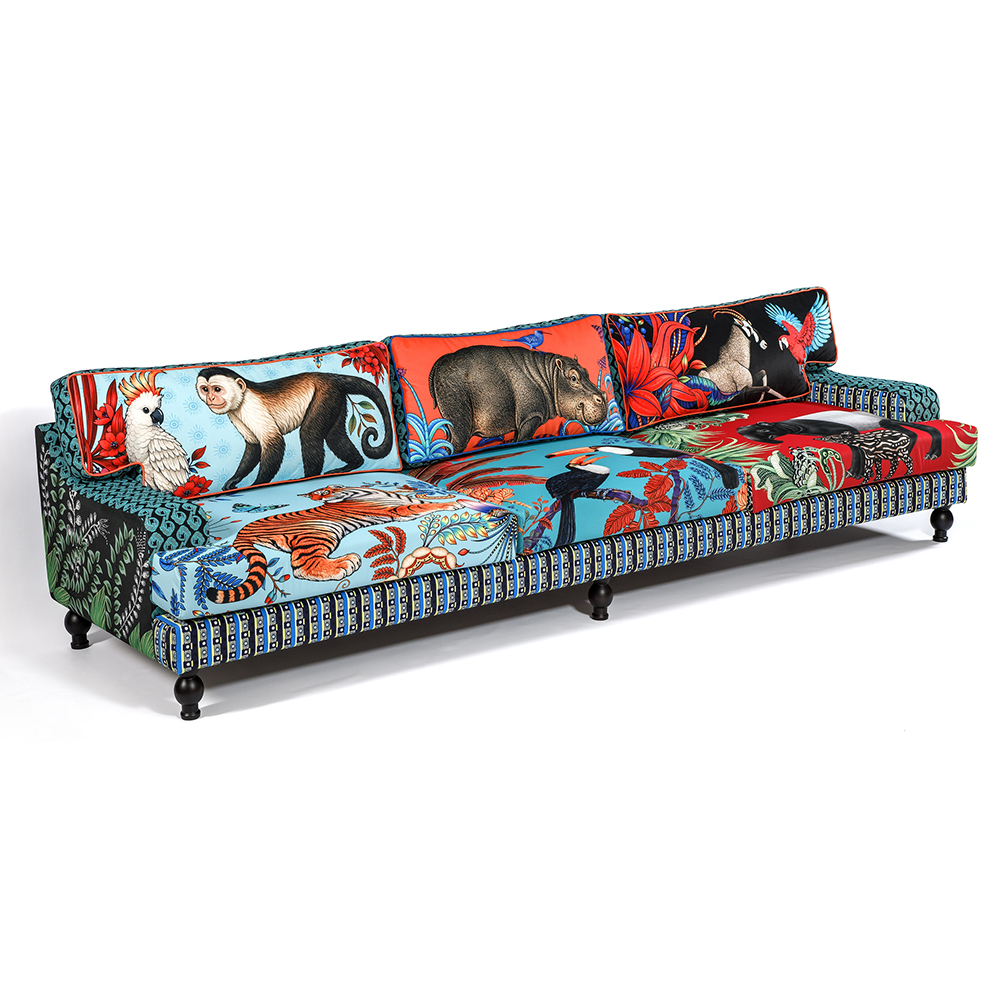 Tanzania Limited Edition Hippo Sofa Большой диван с тропическим принтом