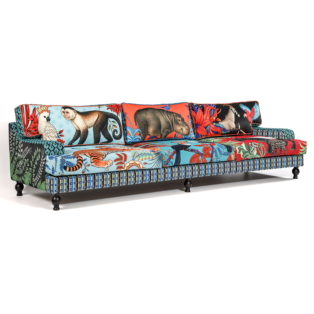 Tanzania Limited Edition Hippo Sofa Большой диван с тропическим принтом