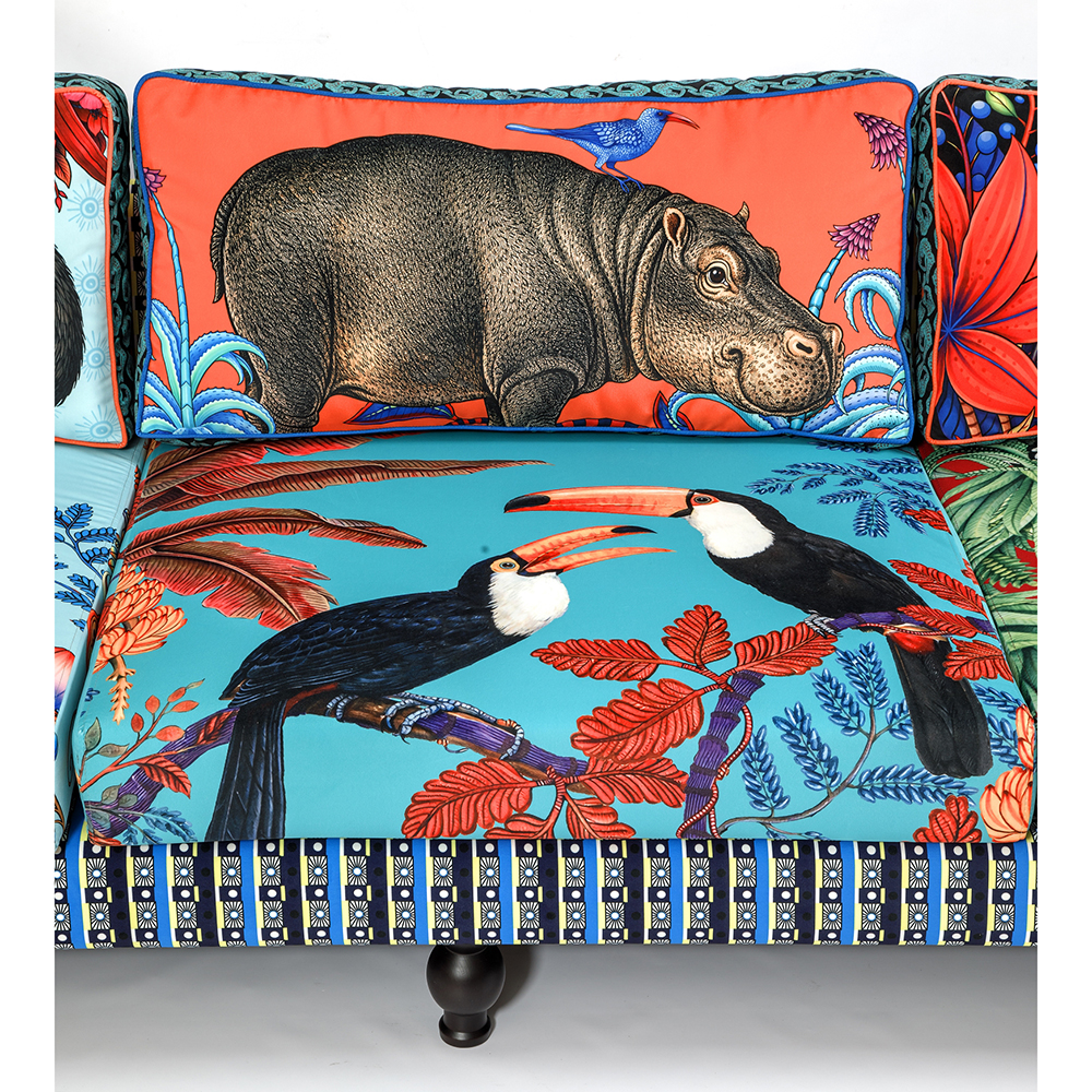 Tanzania Limited Edition Hippo Sofa Большой диван с тропическим принтом