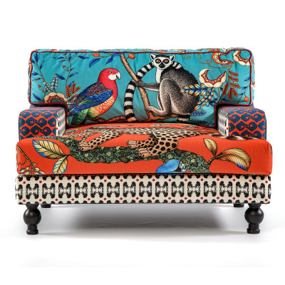 Tanzania Limited Edition Lemur Armchair Большое кресло с тропическим рисунком