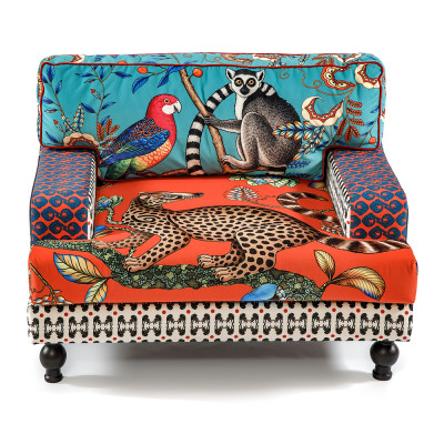 Tanzania Limited Edition Lemur Armchair Большое кресло с тропическим рисунком