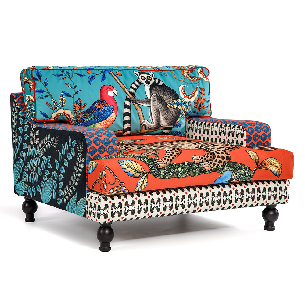 Tanzania Limited Edition Lemur Armchair Большое кресло с тропическим рисунком