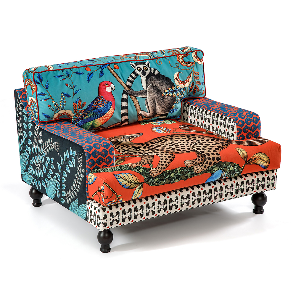 Tanzania Limited Edition Lemur Armchair Большое кресло с тропическим рисунком