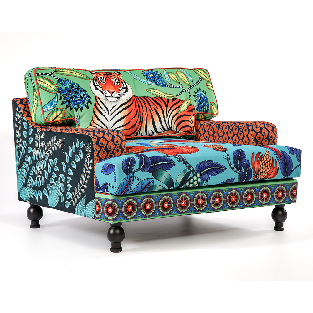 Tanzania Limited Edition Tiger Armchair Большое кресло с тропическим рисунком