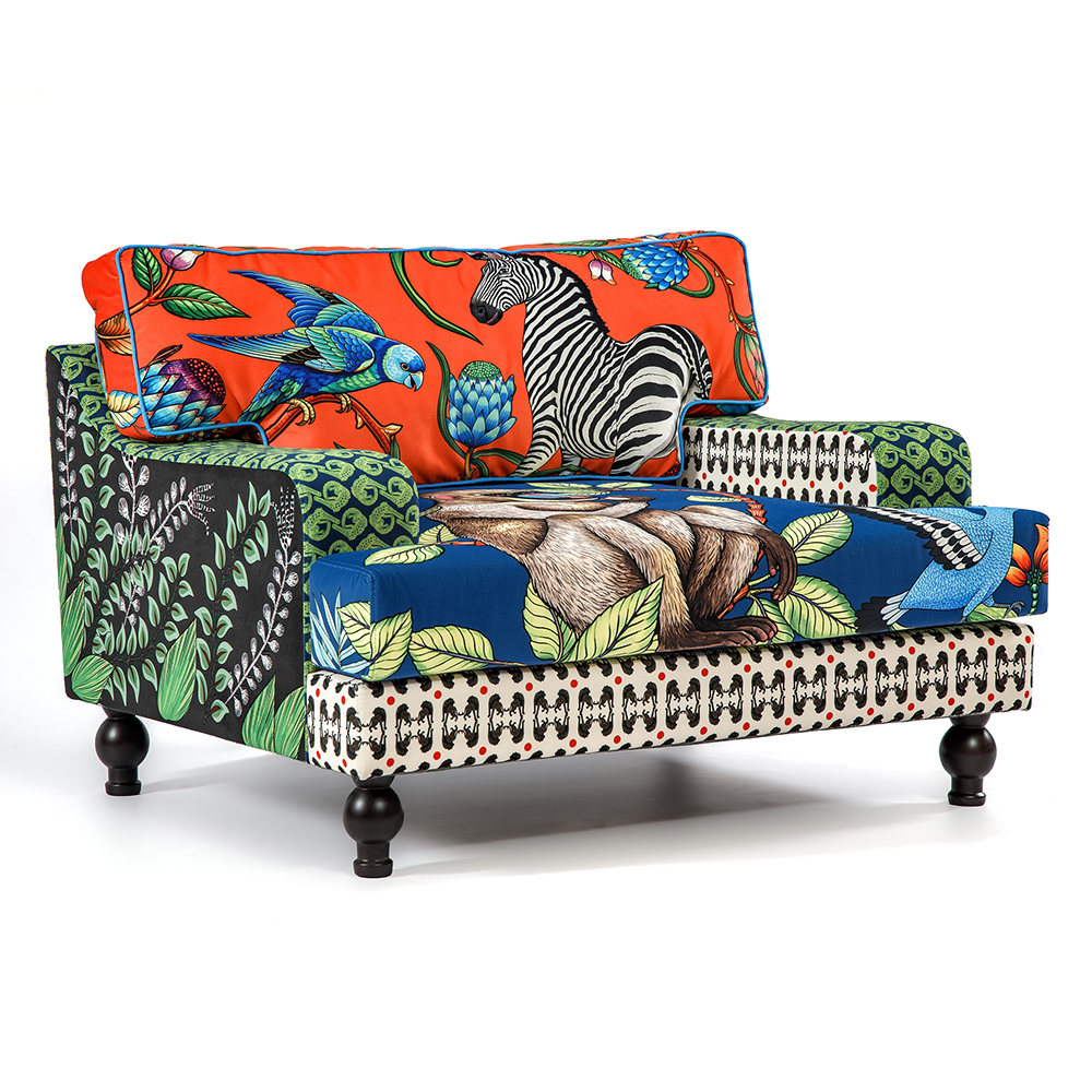 Tanzania Limited Edition Zebra Armchair Большое кресло с тропическим рисунком