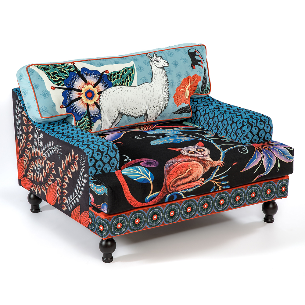 Tanzania Limited Edition Lama Armchair Большое кресло с тропическим рисунком