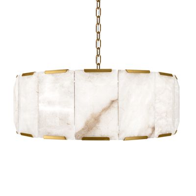 Подвесная люстра круглая из прямоугольных мраморных панелей 60 Marble square Chandelier