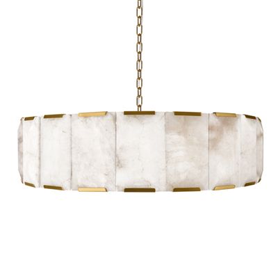 Подвесная люстра круглая  из прямоугольных мраморных панелей 80 Marble square Chandelier