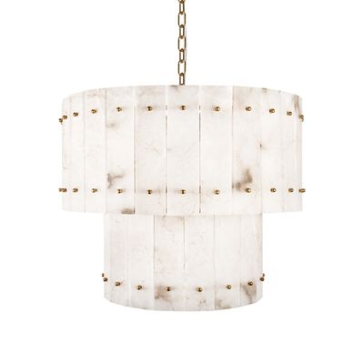 Подвесная люстра двухъярусная из прямоугольных мраморных панелей Marble square Chandelier