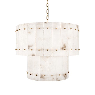 Подвесная люстра двухъярусная из прямоугольных мраморных панелей Marble square Chandelier