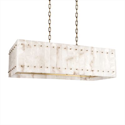 Подвесной светильник из прямоугольных мраморных панелей Marble square Chandelier