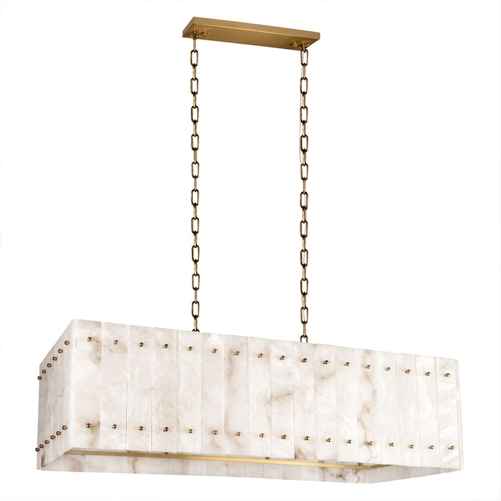 Подвесной светильник из прямоугольных мраморных панелей Marble square Chandelier