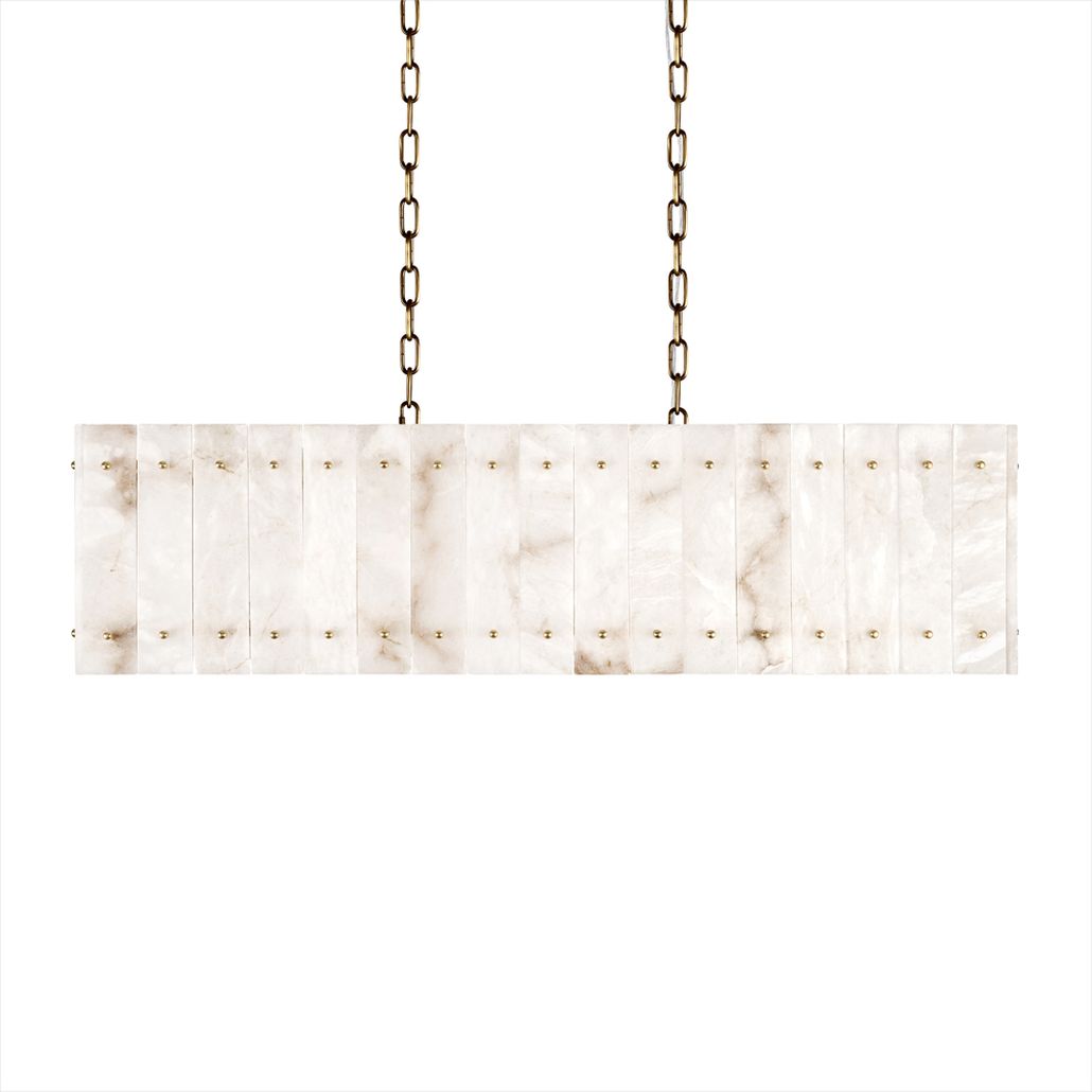 Подвесной светильник из прямоугольных мраморных панелей Marble square Chandelier