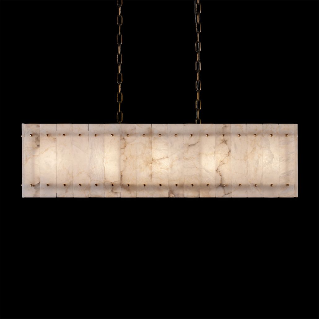 Подвесной светильник из прямоугольных мраморных панелей Marble square Chandelier