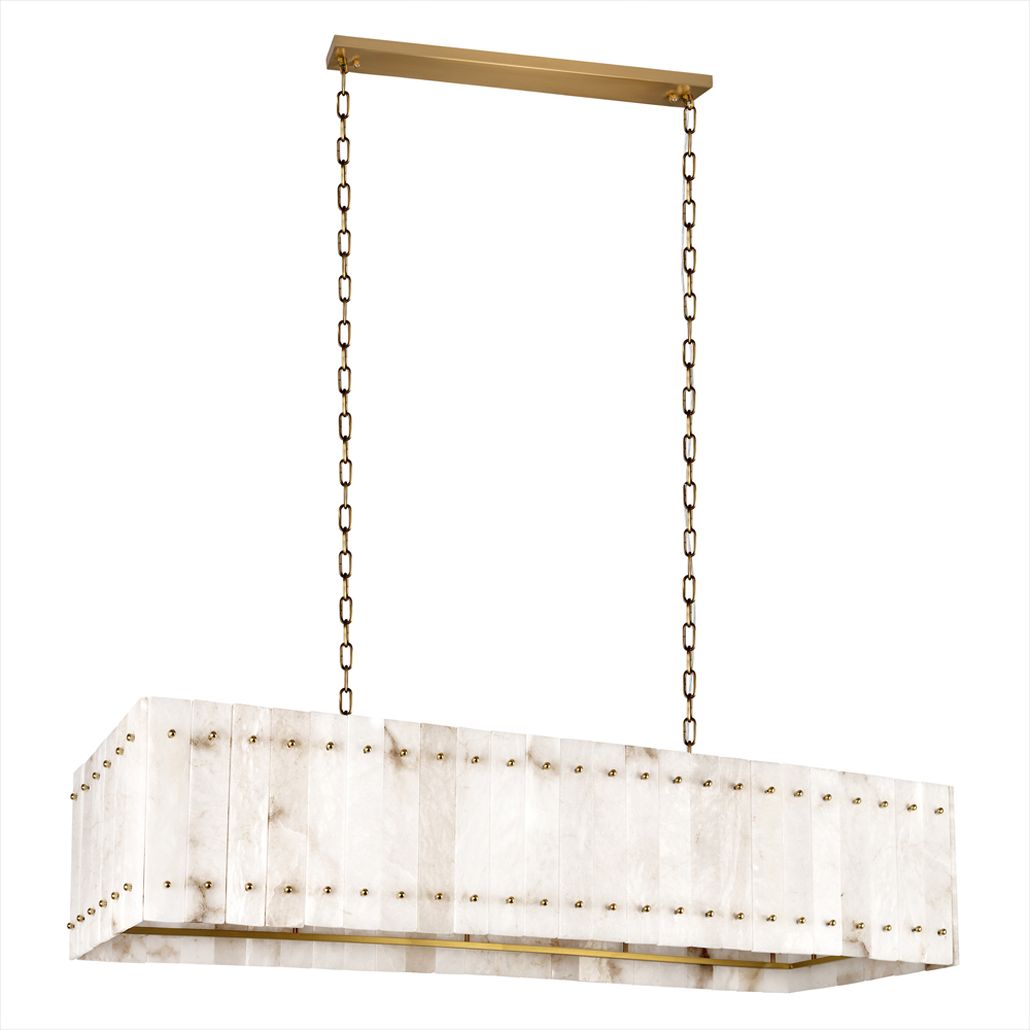 Подвесной светильник из прямоугольных мраморных панелей Marble square Chandelier