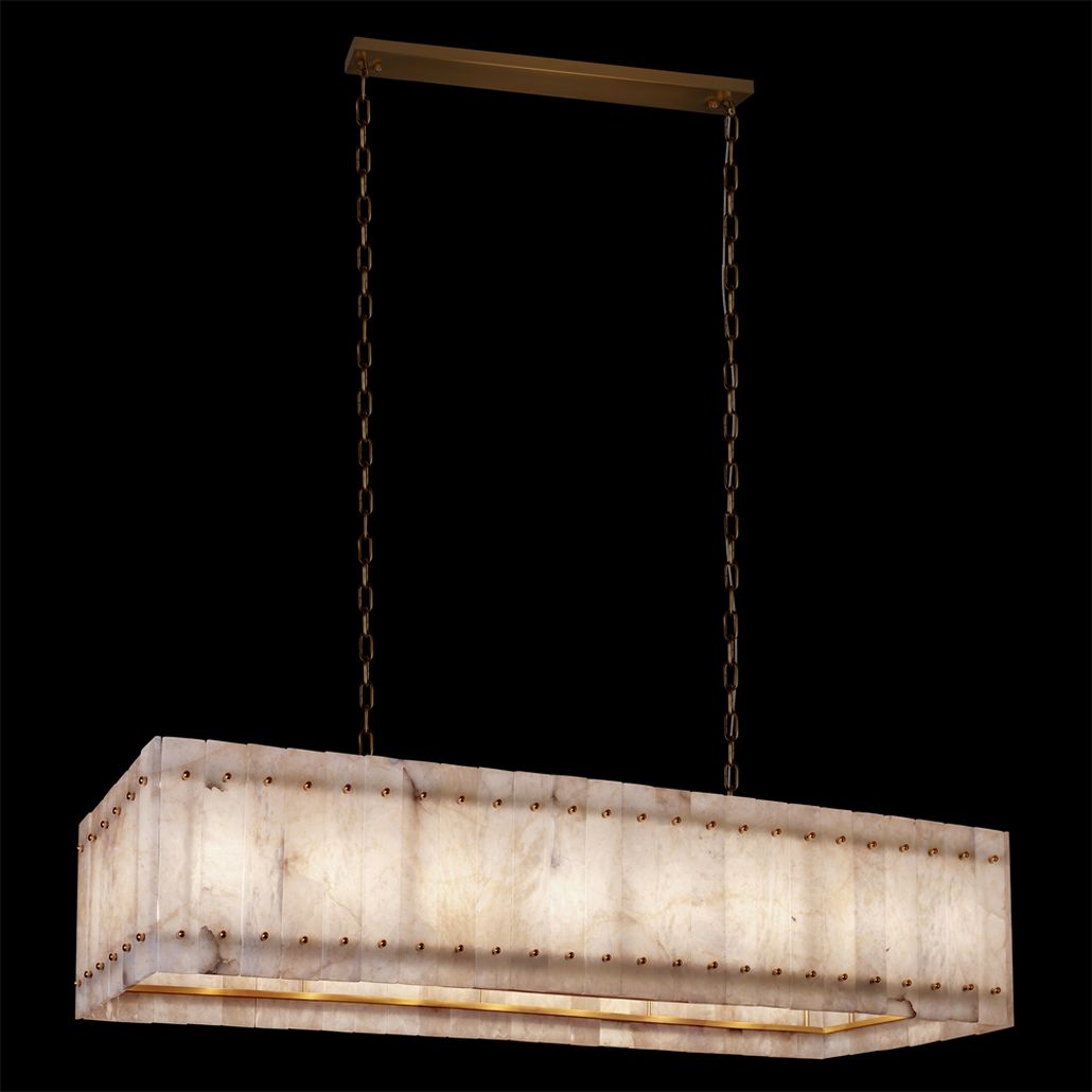 Подвесной светильник из прямоугольных мраморных панелей Marble square Chandelier