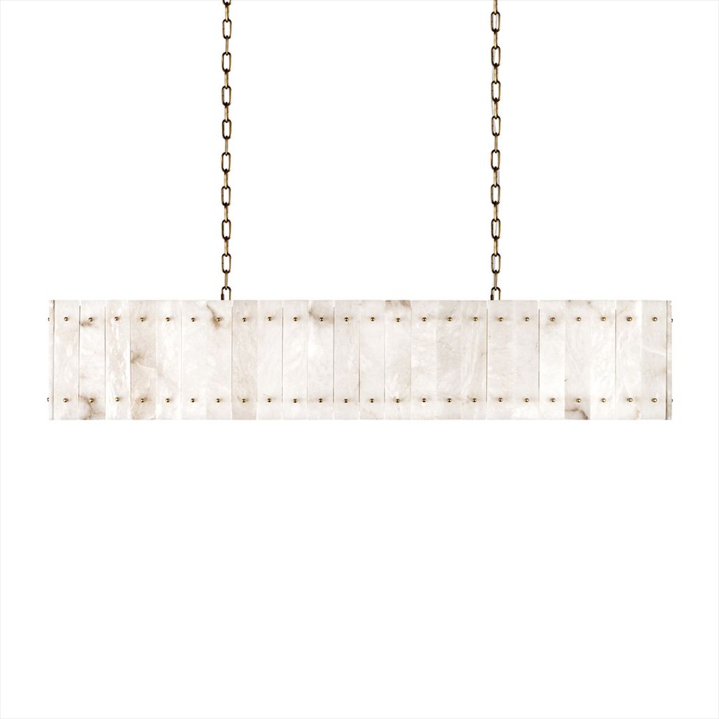 Подвесной светильник из прямоугольных мраморных панелей Marble square Chandelier