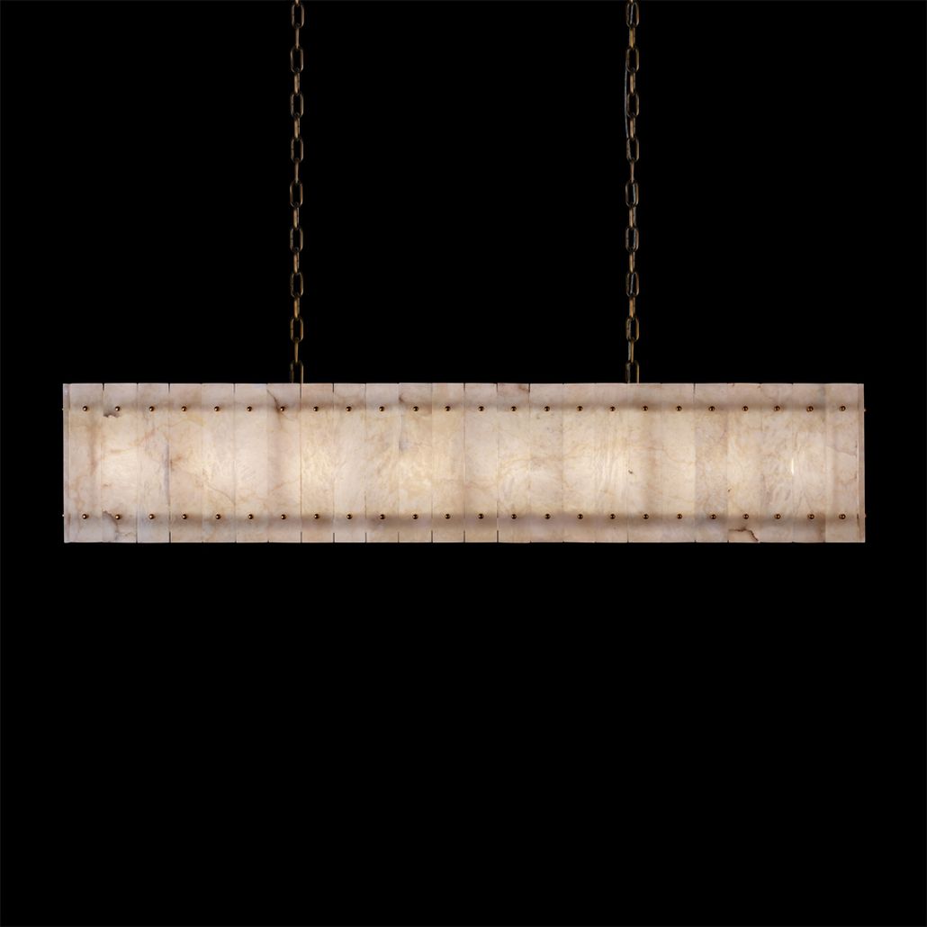 Подвесной светильник из прямоугольных мраморных панелей Marble square Chandelier