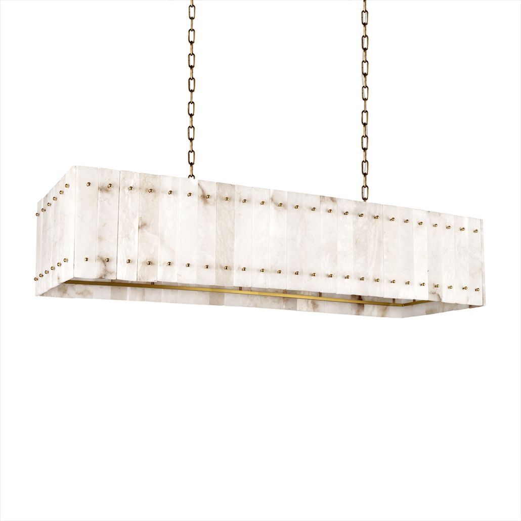 Подвесной светильник из прямоугольных мраморных панелей Marble square Chandelier