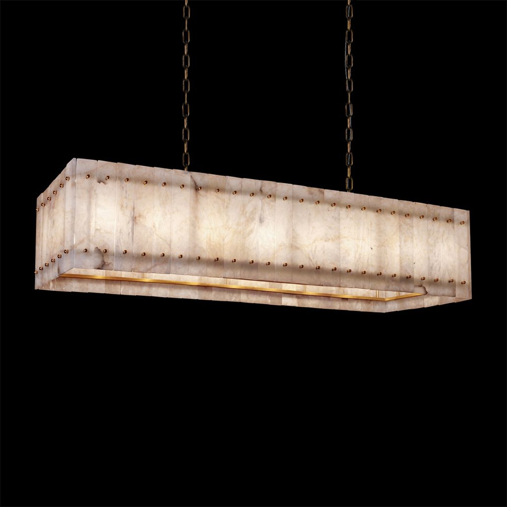 Подвесной светильник из прямоугольных мраморных панелей Marble square Chandelier